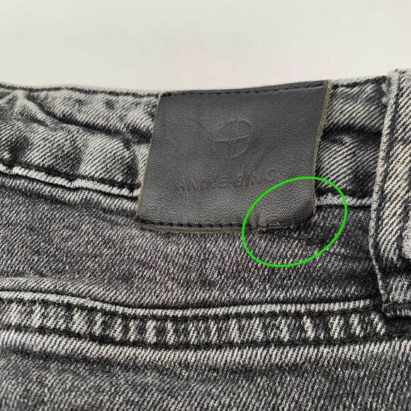 Anine Bing Lara Jean 29 Charcoal Black Ankle Kick Flare High Rise Button Luxury - Picture 7 of 14